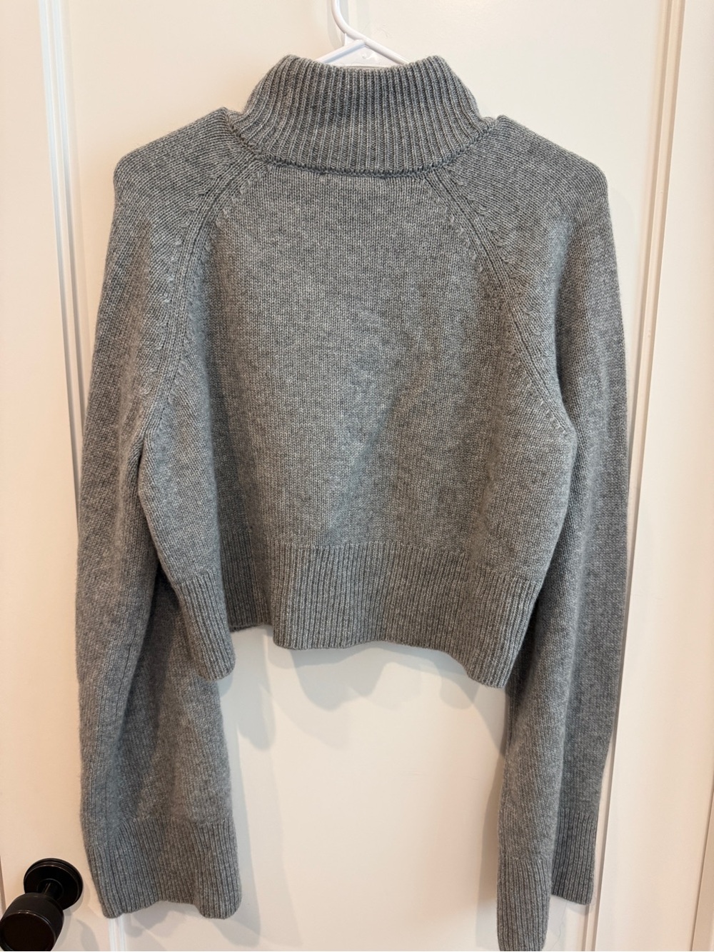 Reformation Gray Cropped Turtleneck Sweater